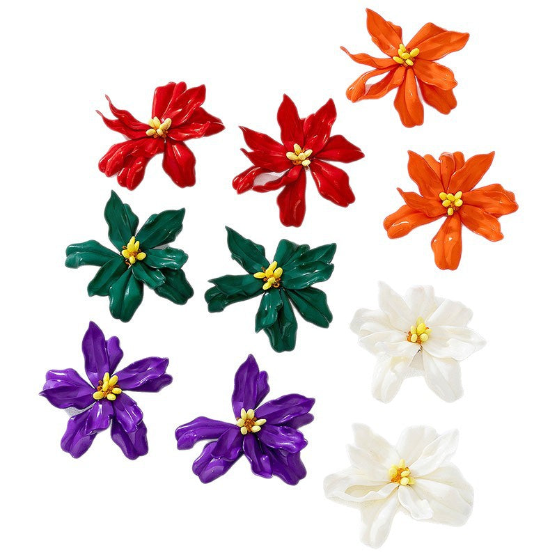 Wholesale Acrylic Flower Alloy Earrings Retro Chic Fashion Jewelry Accessory For Women Casual Party