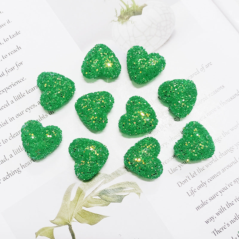 Wholesale Sequined heart-shaped straight hole Acrylic Beads