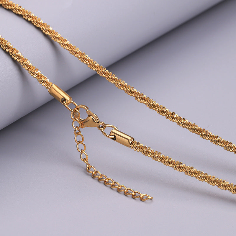 Wholesale 18K Gold Stainless Steel Plated with Gold Titanium Steel Necklaces