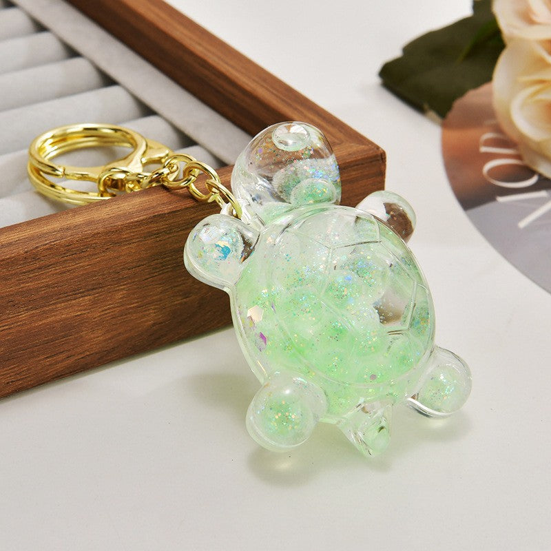 Wholesale Acrylic flowing sand turtle keychain
