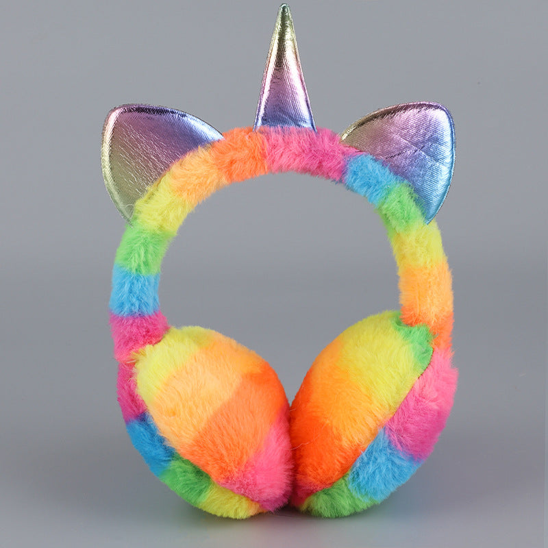 Wholesale Winter Unicorn Earmuffs Warm Sequins Cute Earmuffs Warm Cold-proof Plush Earmuffs