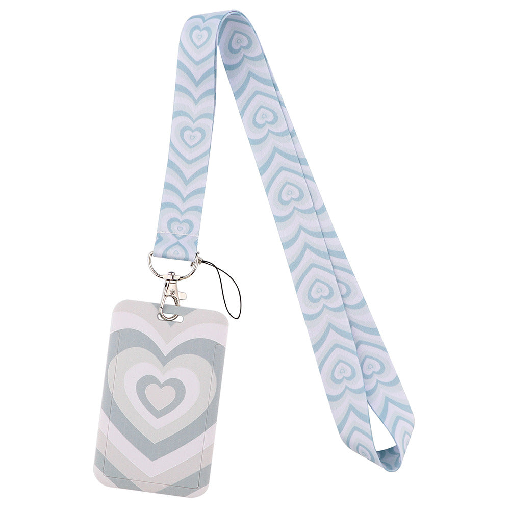 Wholesale Heart-shaped Love Mobile Phone Strap Meal Card Bus Access Control Work ID Brand Hard Shell Card Holder