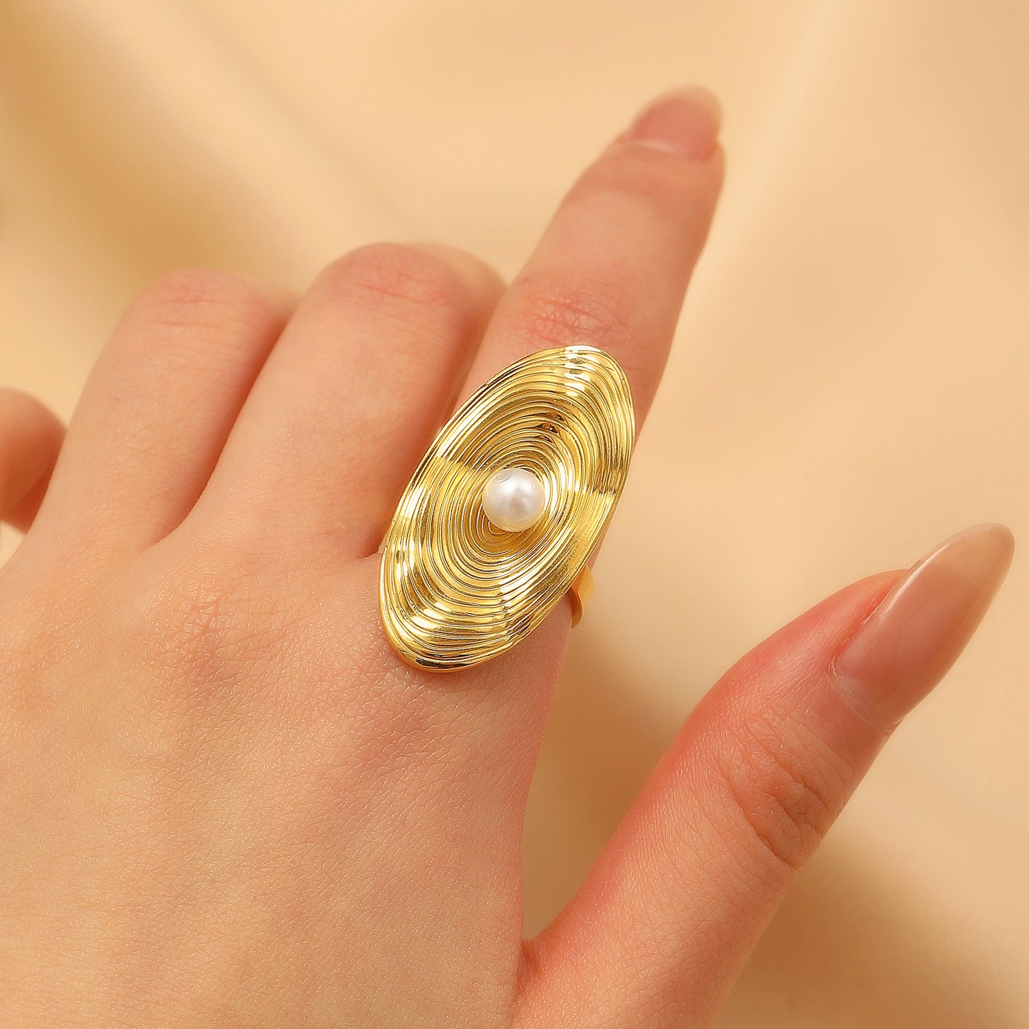 Wholesale Vintage glossy texture ring