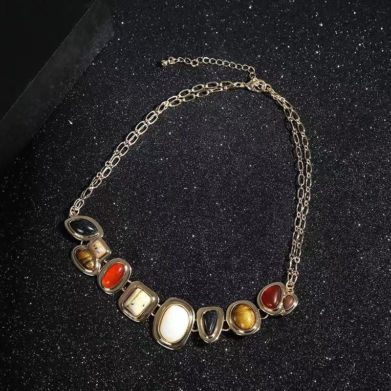 Wholesale Plain Circle Stone Beads choker necklace