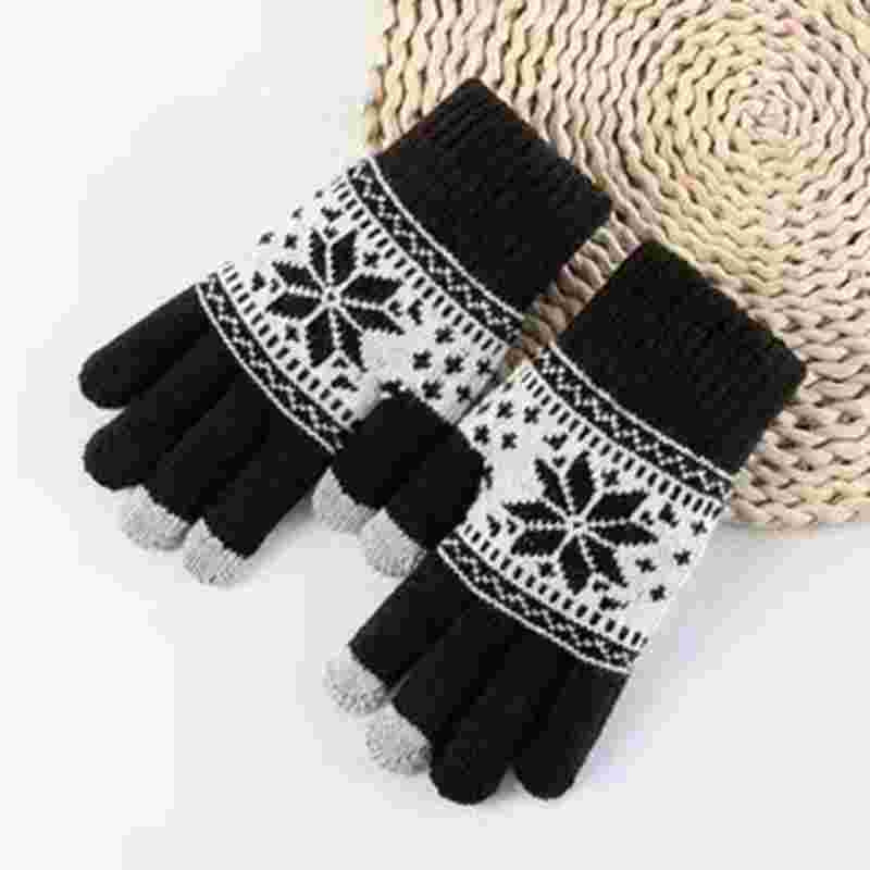 Wholesale of Autumn and Winter Woolen Thickened Jacquard Knitted Gloves