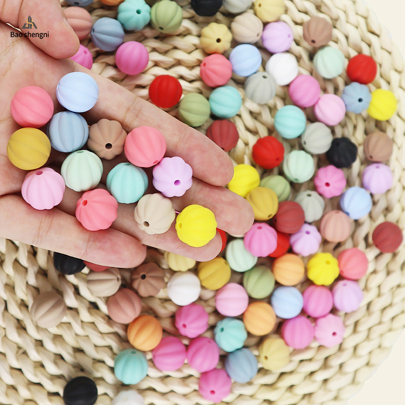 Wholesale 100pcs/pack Candy-colored silicone pumpkin beads