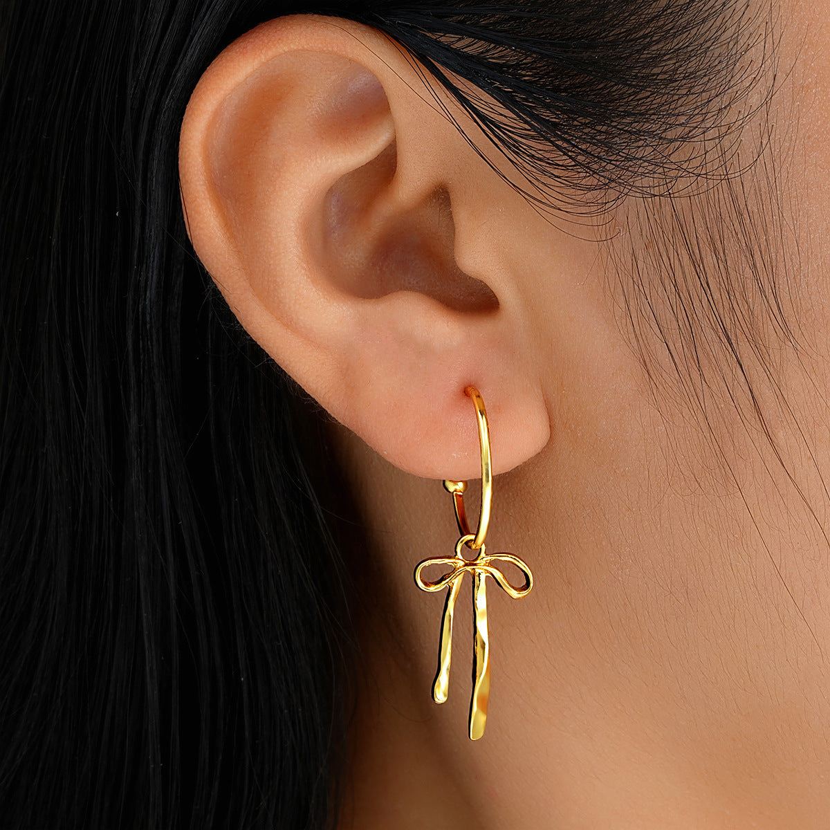 Wholesale Simple niche creative temperament bow tassel earrings