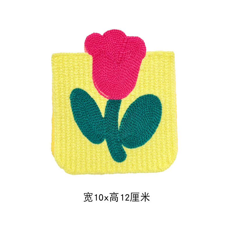 Wholesale Yarn Embroidered Tulip Hand Sewn Patch For Clothing Hats And Bags Craft Supply