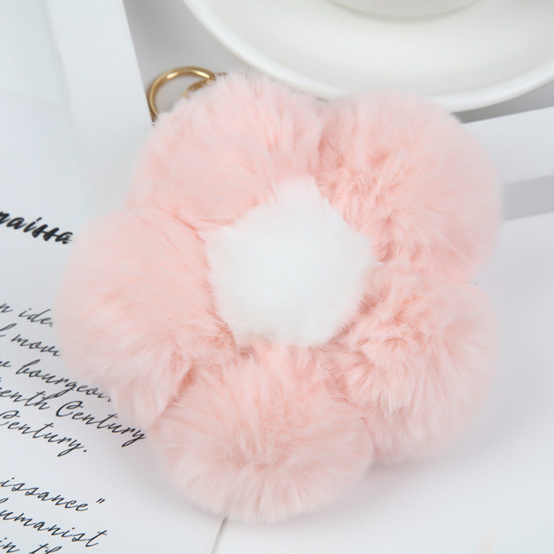 Wholesale Flower Ball Plush Small Flower Keychain
