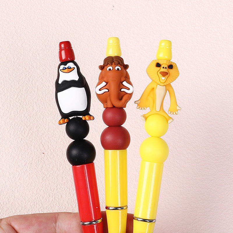 Wholesale 20pcs New creative 3D silicone beads cartoon animal soft glue cute penguin jewelry beaded decoration silicone beads accessories