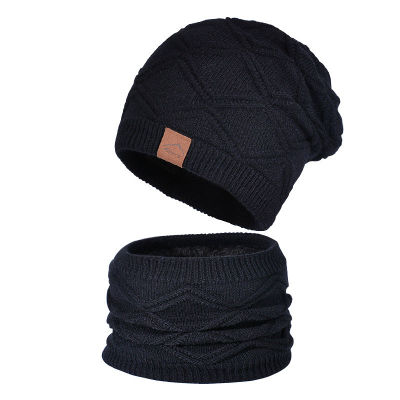 Wholesale Winter Outdoor Cycling Plus Velvet Warm Hat and Scarf Two Pieces