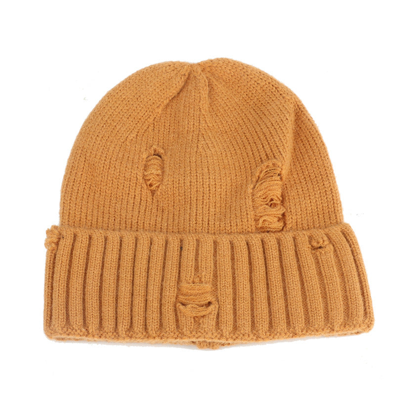 Wholesale Couple Winter Warmth Knitted Hairline Face Friendly Ear Protector Knitted Perforated Cold Hat