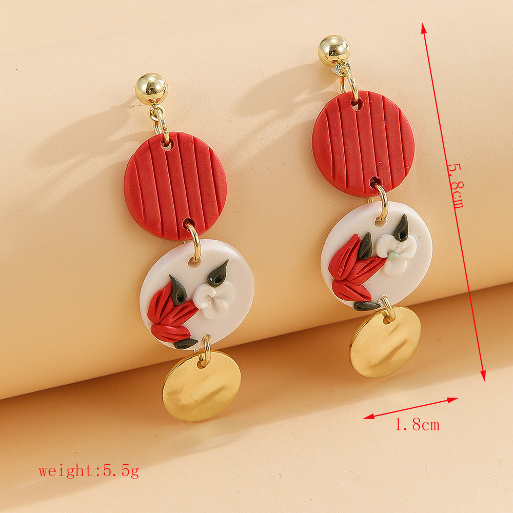 Wholesale Valentine' s Day Love Soft Ceramic Earrings
