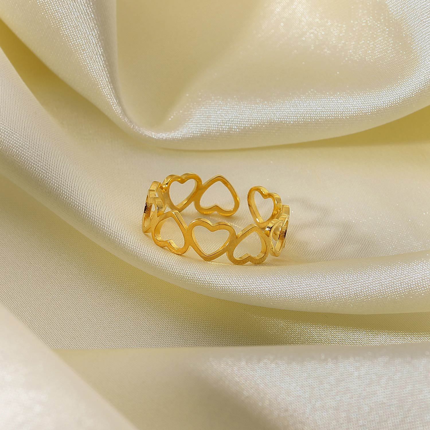 Wholesale Stainless steel enamel drip oil colored flower heart ring