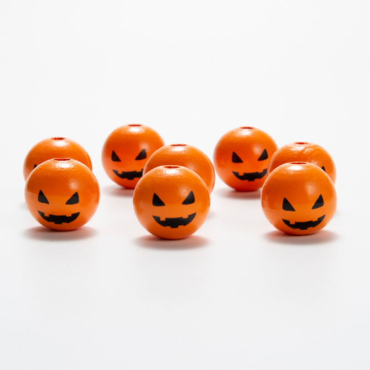Wholesale 10pcs Halloween Colorful Pattern Wooden Beads