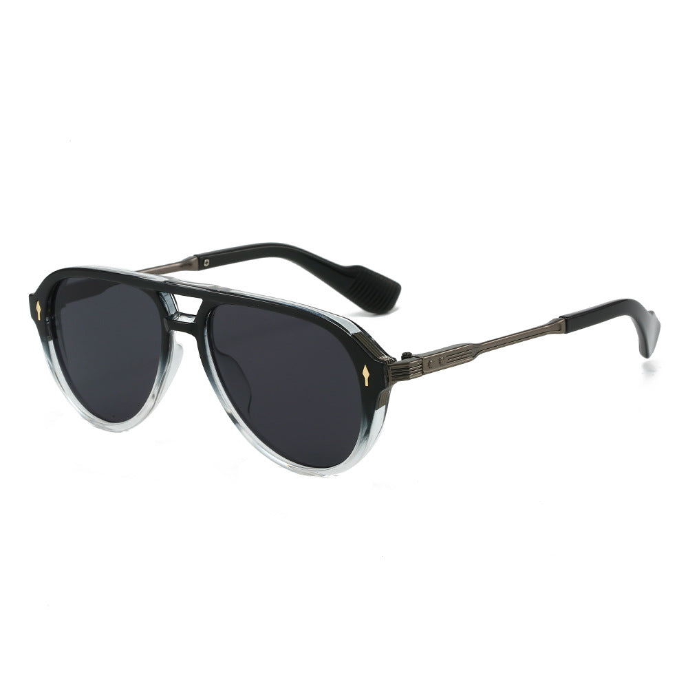 Wholesale Gold and plastic mixed double-beam toad sunglasses for men