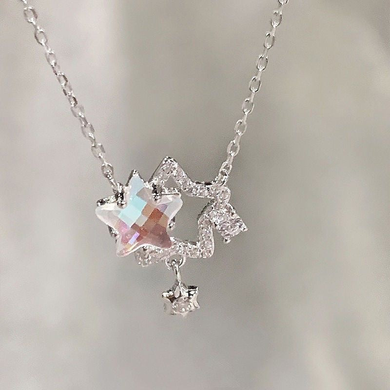 Wholesale Gemini Star Color Necklace Clavicle Chain