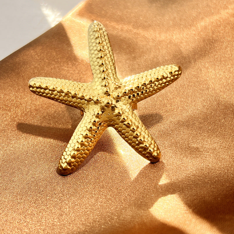 Wholesale Flower Leaf Starfish Stainless Steel Ring for Women