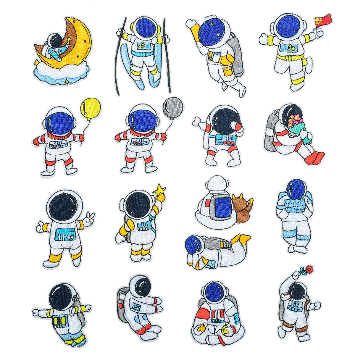 Wholesale Space Astronaut Embroidered Patch Twill Fabric DIY Craft Supply Decorative Towel Home Decor