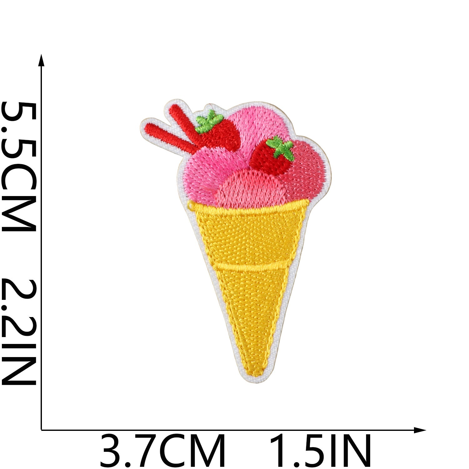 Wholesale Fashion Embroidery Patch Polyester Beach Ice Cream Applique For Clothing Bags And DIY Craft Projects