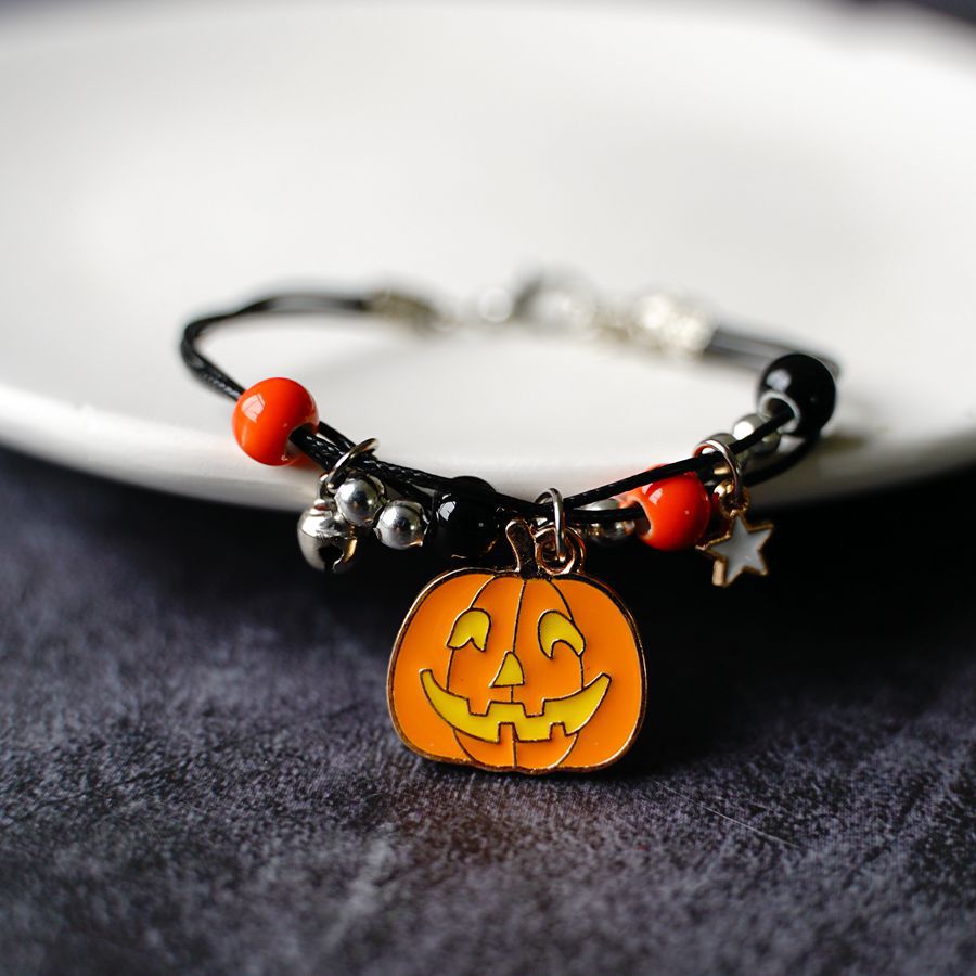 Wholesale Halloween Pumpkin Ghost Festival Orange Bracelet