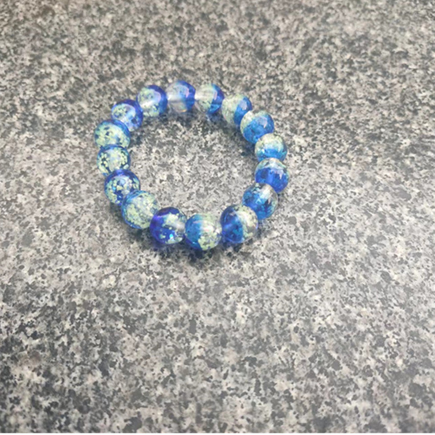 Brazalete de vidrio luminoso de fantasía de dos colores de 12 mm