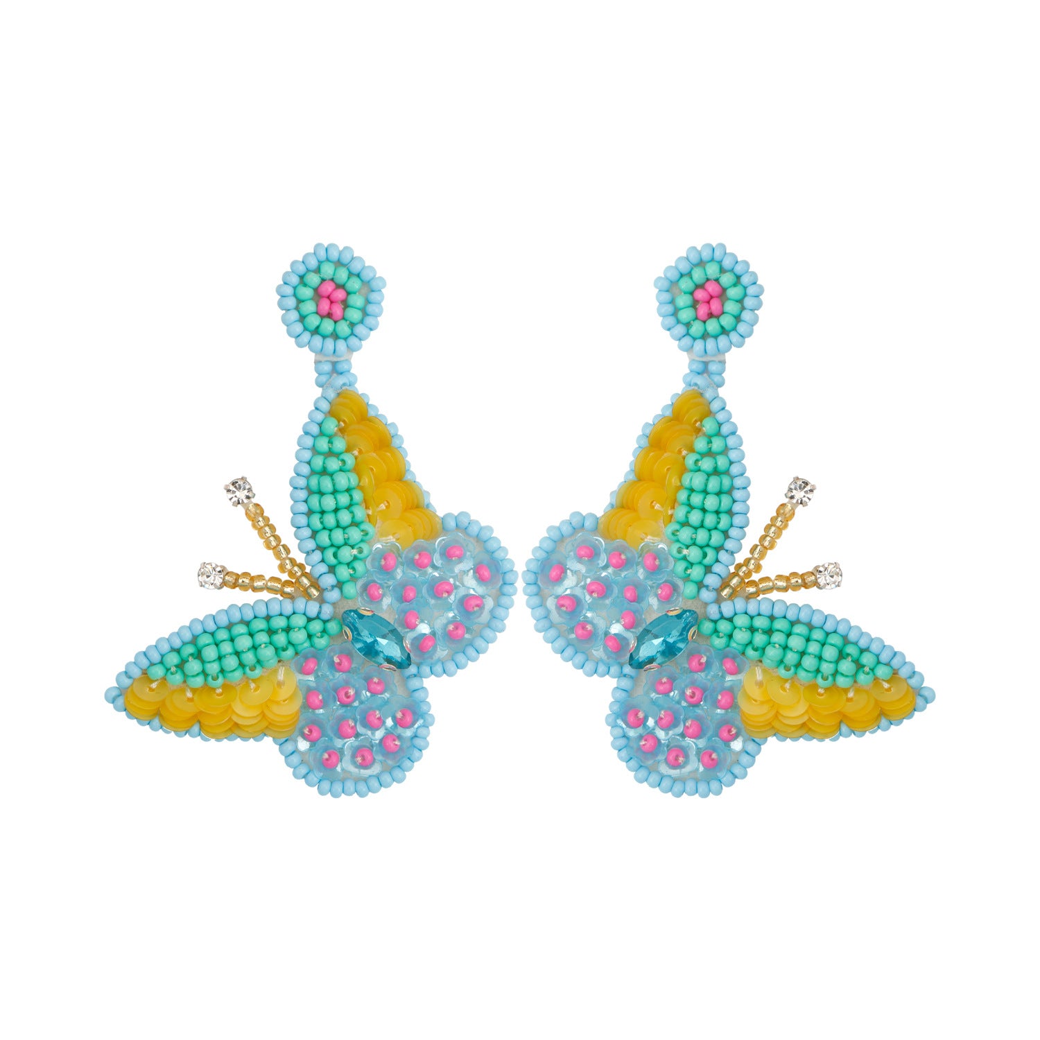 Wholesale Rice Beads Sequins Exaggerated Animal Butterfly Earrings