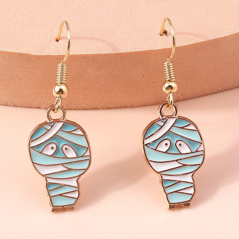 Wholesale Halloween Decorations Ghost Pumpkin Elf Bat Alloy Earrings