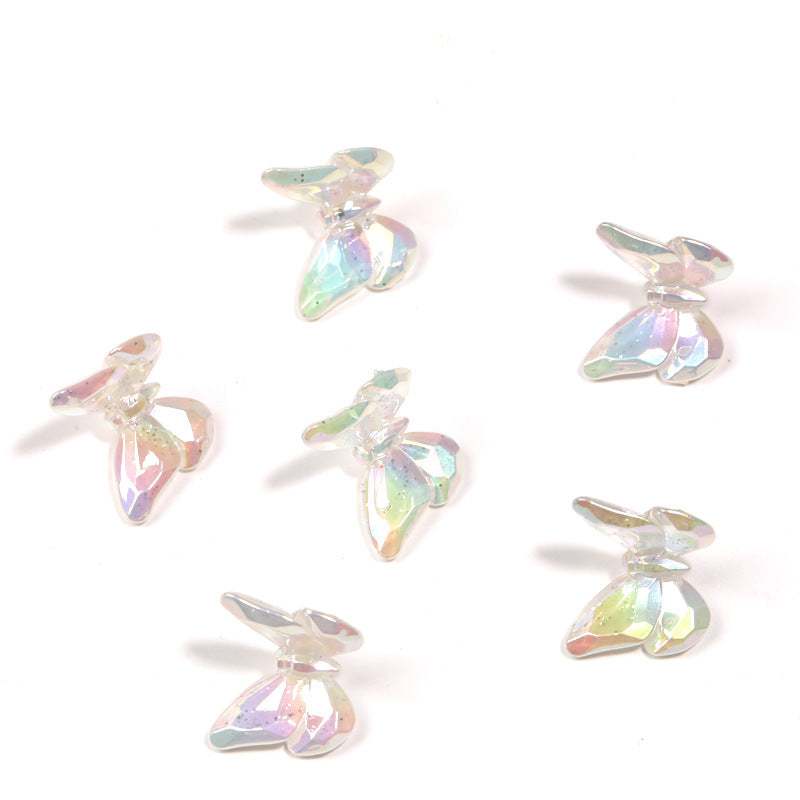 Wholesale 200pcs Translucent sequin butterfly beads UV plated wings hanging hole beads diy mobile phone chain keychain accessories pendant
