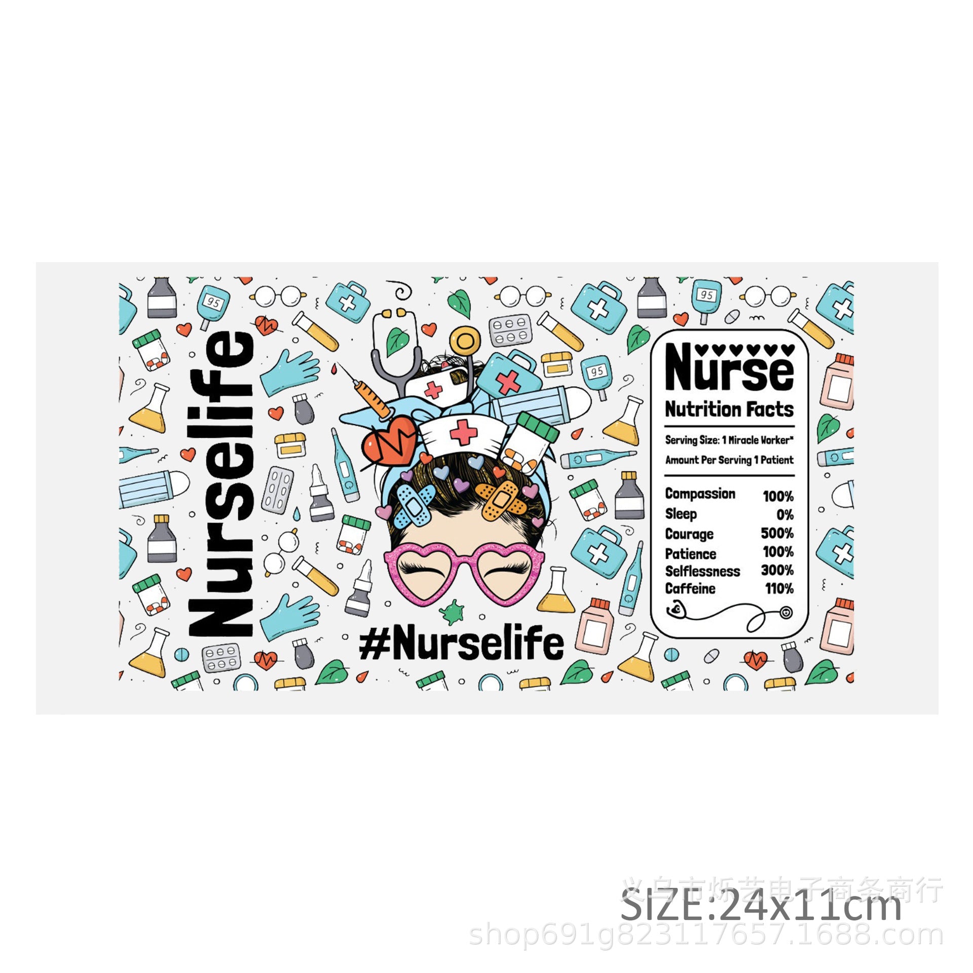 Wholesale 5pcs Nurse Medical Health 16oz Cup UV DTF Wraps