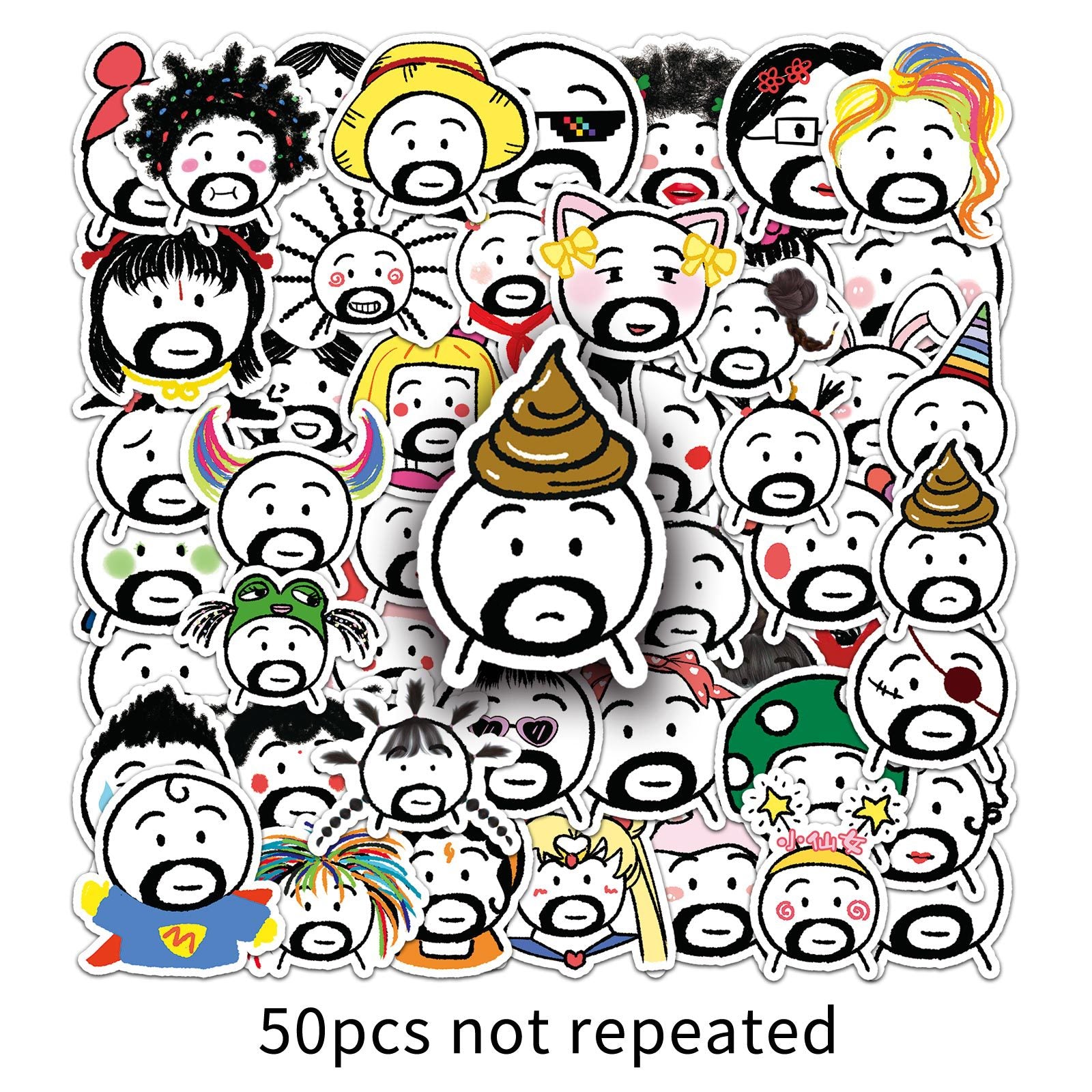 Wholesale 50 funny expression bag stickers funny fun creative colorful stickers OLY Exclusive