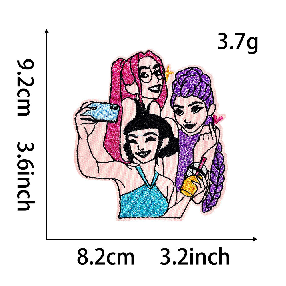 Wholesale Cartoon Cute Styling Girl Embroidery DIY Patches OLY Exclusive