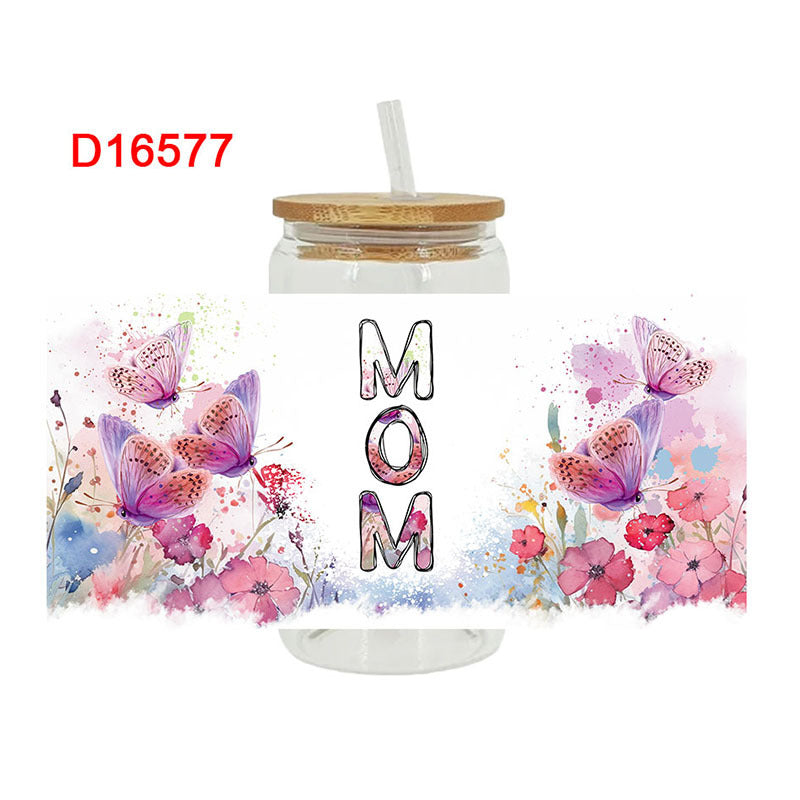 Wholesale Cartoon Cute Mother' s Day Theme 16oz Cup UV DTF Wraps
