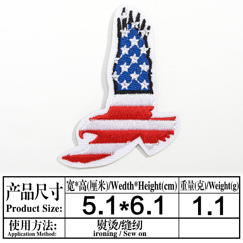 Wholesale Independence Day flag colorful and diverse embroidery DIY patches