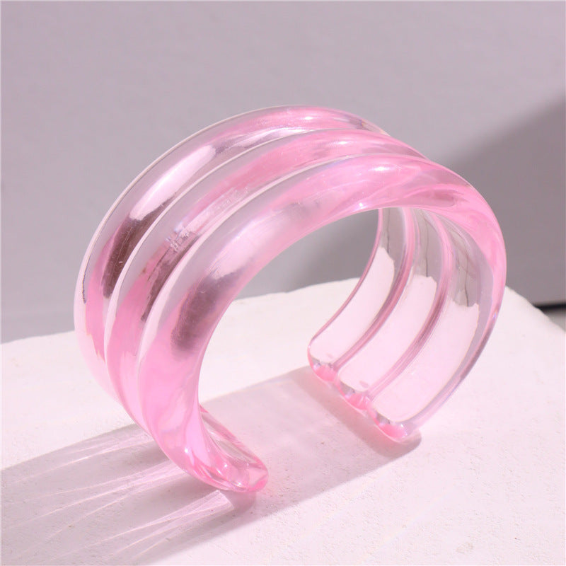 Wholesale Three-layer Resin Bracelet Retro Texture Open Ring Bracelet