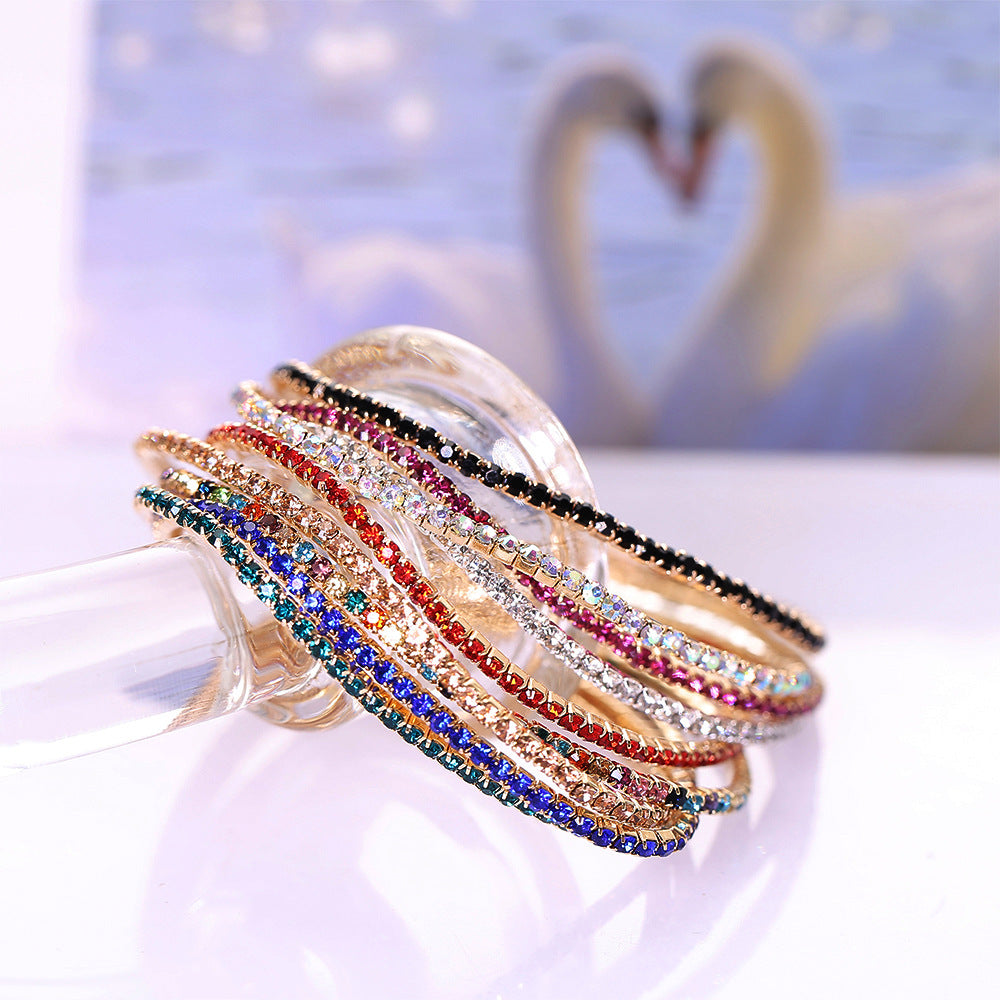 Wholesale Fancy Color Diamond Multicolor Stretch Bracelet
