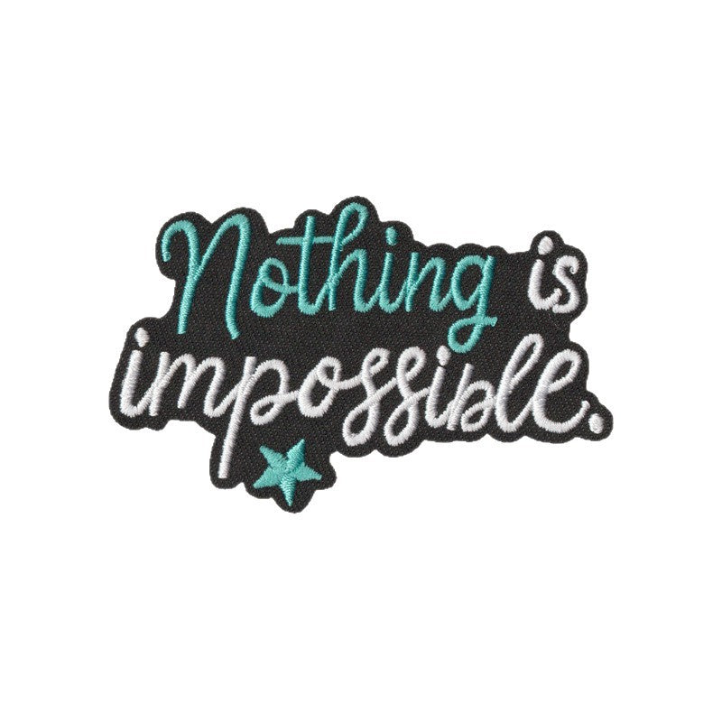 Wholesale Embroidered Iron On Patches Modern Black White Heart Quote Design 9Pc Heat Glue DIY For Clothing Bags Towels