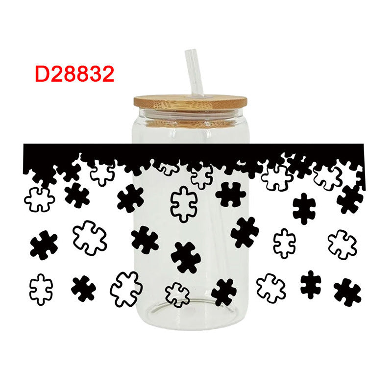 Wholesale Color Puzzle Teacher's Day 16oz Cup UV DTF Wraps