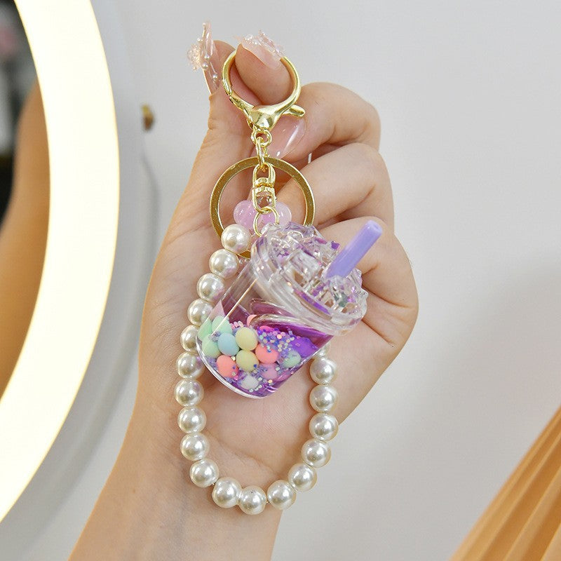 Wholesale Acrylic Liquid Sand Bottle Iceberg Cup Pendant Oil-filled Keychain