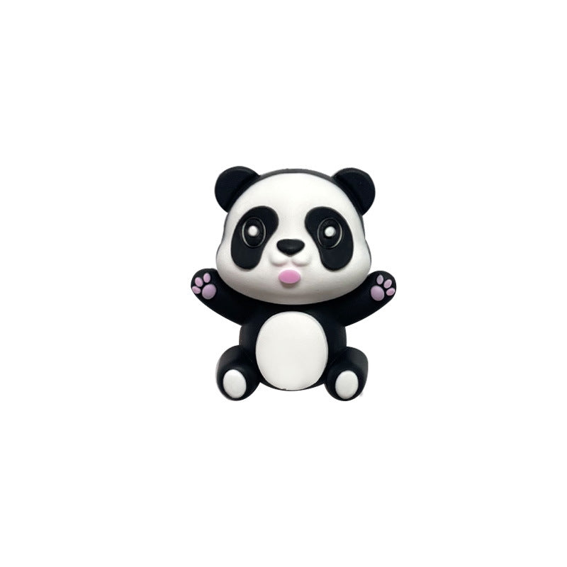 Wholesale 20pcs 3D Stereoscopic Dropper Silicone Panda Food Grade Bead Beads