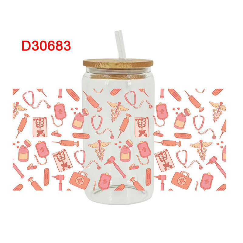 Wholesale Color Needle Tube Medical Series 16oz Cup UV DTF Wraps