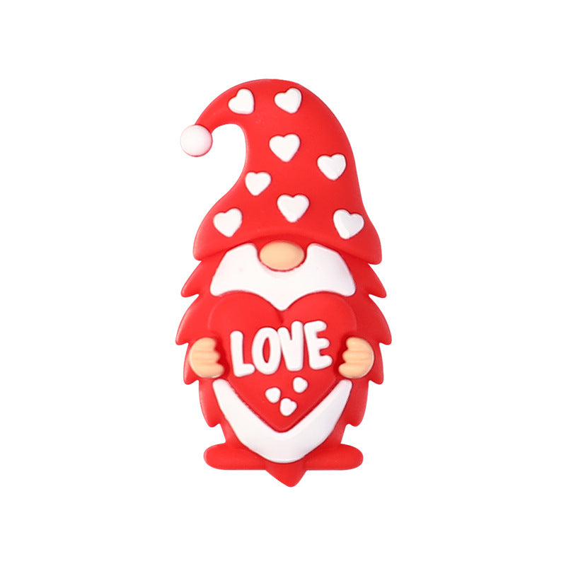Wholesale 20pcs  Valentine' s Day 3D Silicone  Focal Beads