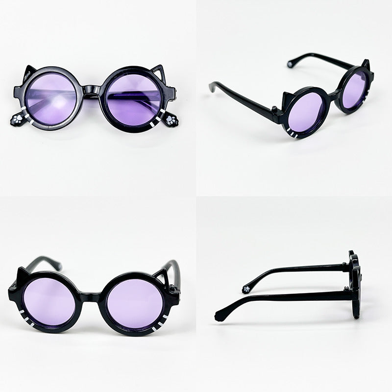 Wholesale 6. 5cm wide cat sunglasses  Doll Accessories