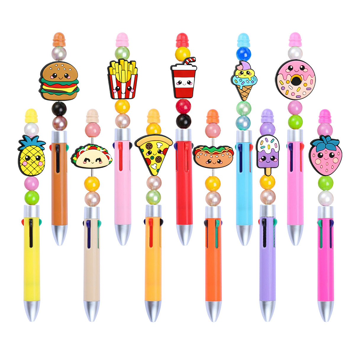 Wholesale Random 100pcs/pack  Cartoon Food Series Pen Beads   Focal Beads