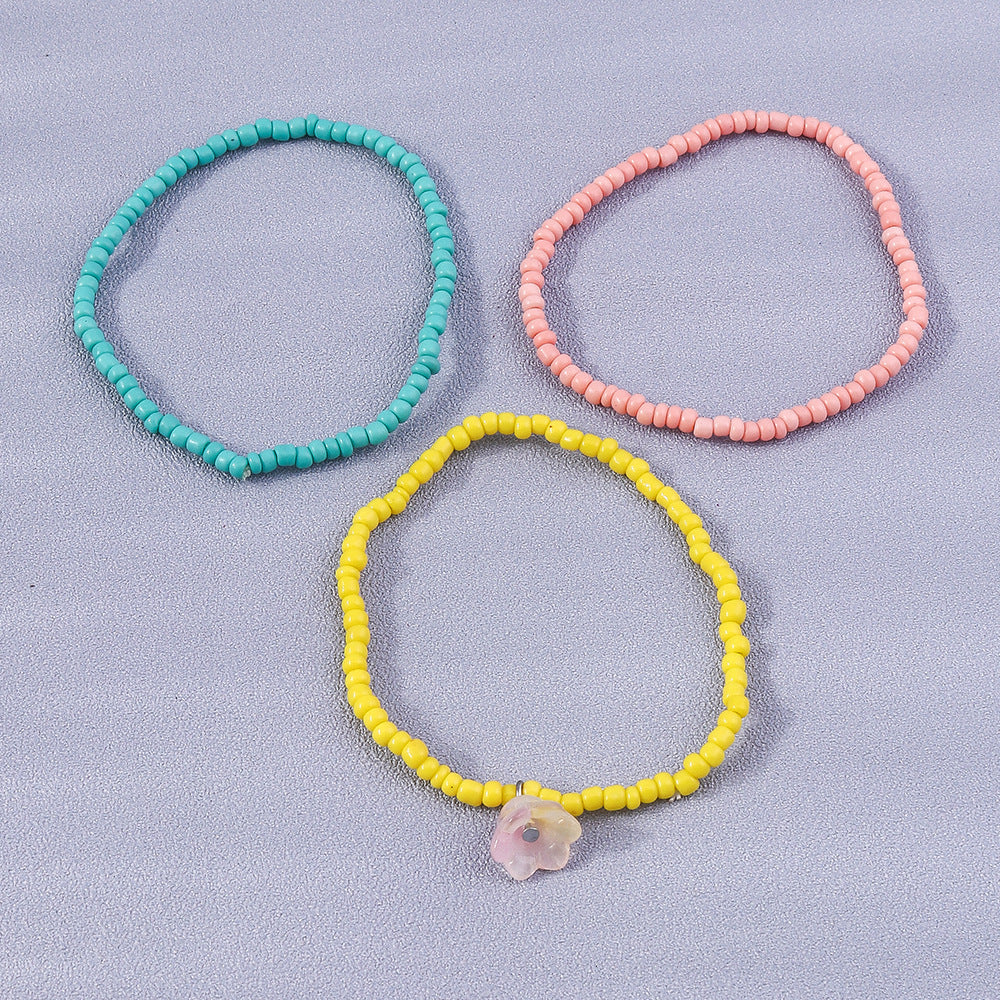 Wholesale Colorful Beaded Rice Beads Resin Bracelet