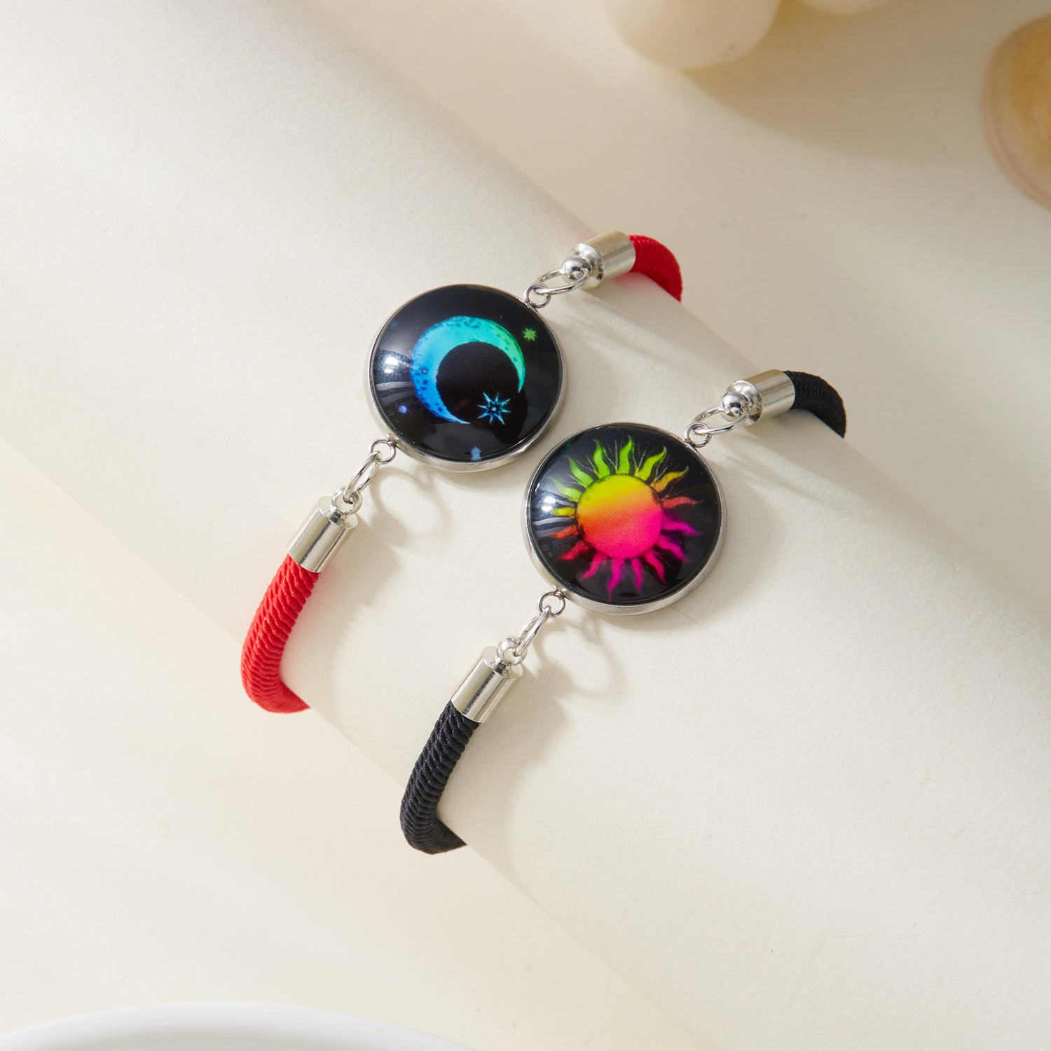 Wholesale  Sun Moon Lover Time Gem Bracelet Hand-woven Couple Bracelet