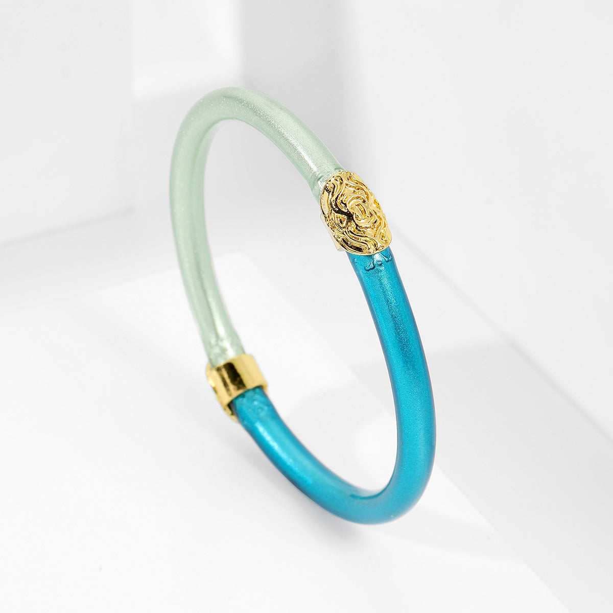 Wholesale Rainbow Color Matching Gold Powder Silicone Alloy Buckle Bracelet