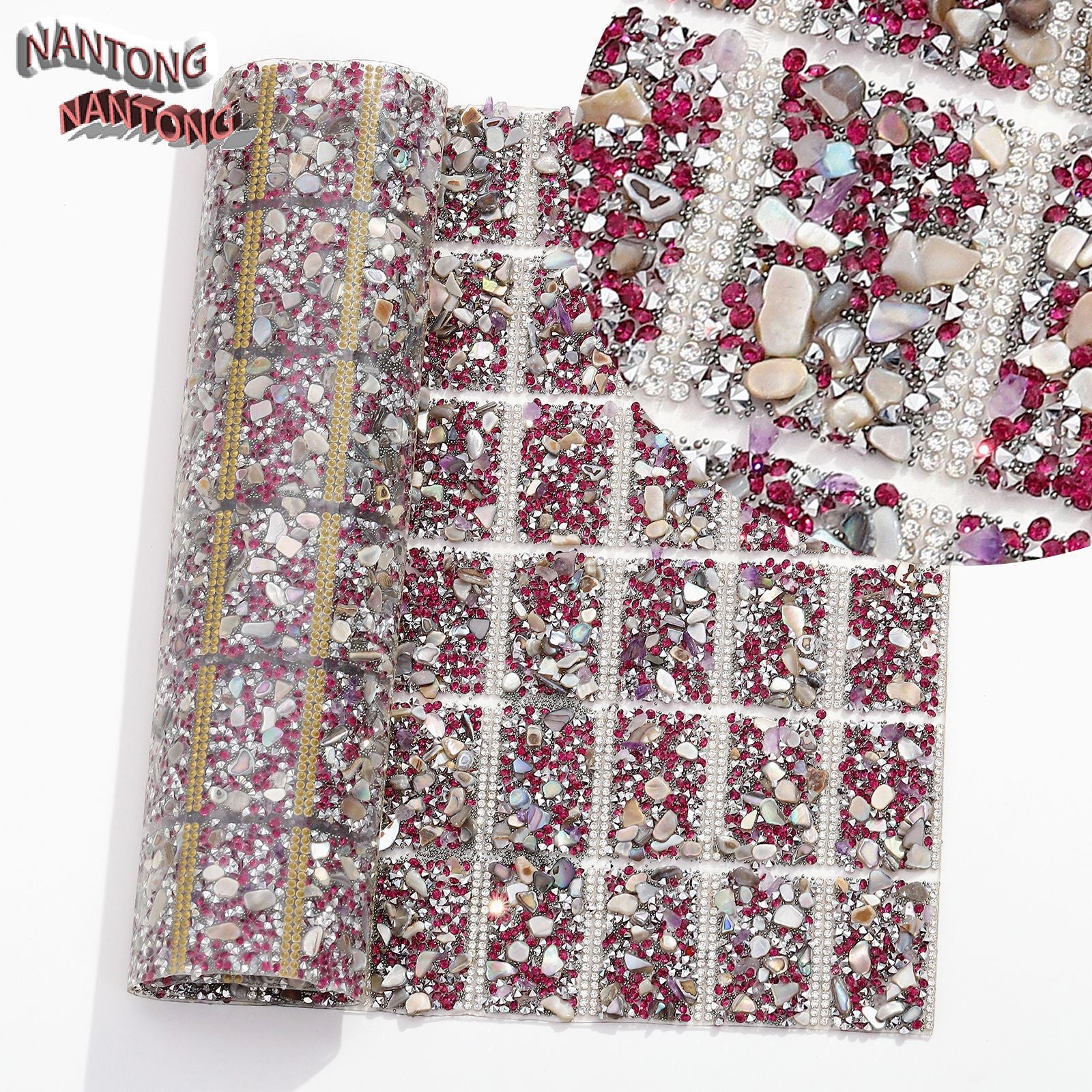 Wholesale Pointed bottom rhinestone with colored gravel hot melt adhesive double-sided square diamond piece Can Diy 84pcs Pens