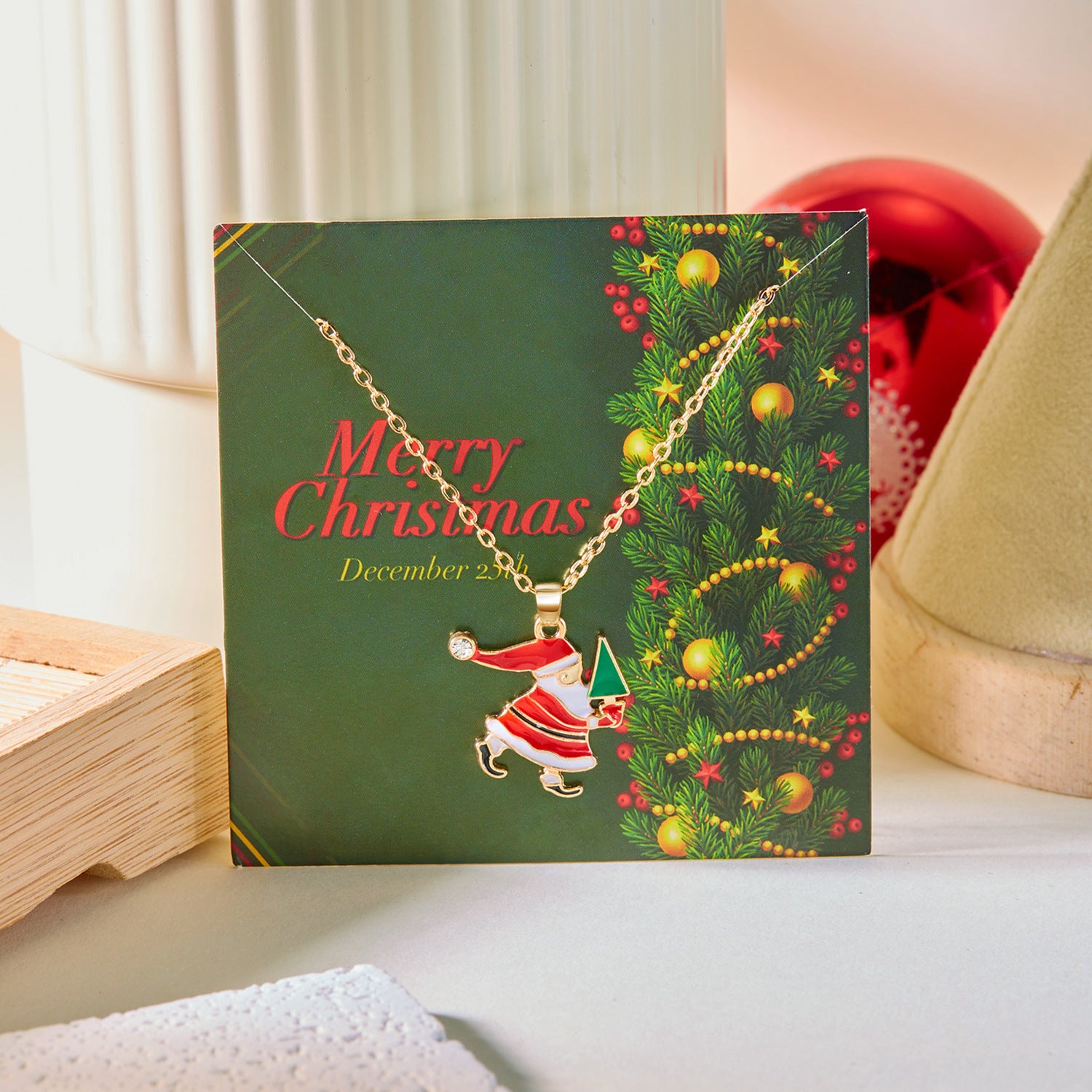 Wholesale Christmas Necklace Christmas Bell Snowflake Necklace