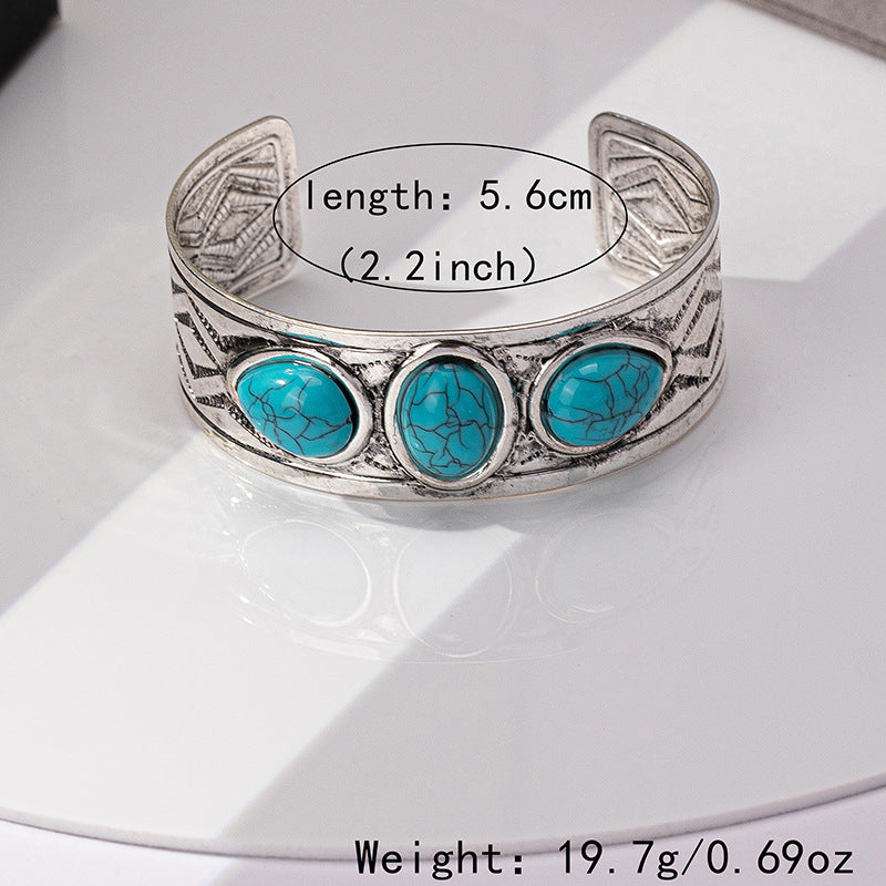Wholesale Retro Silver Tone Electroplated Iron Bracelet Trendy Jewelry Accessory For Women Gift